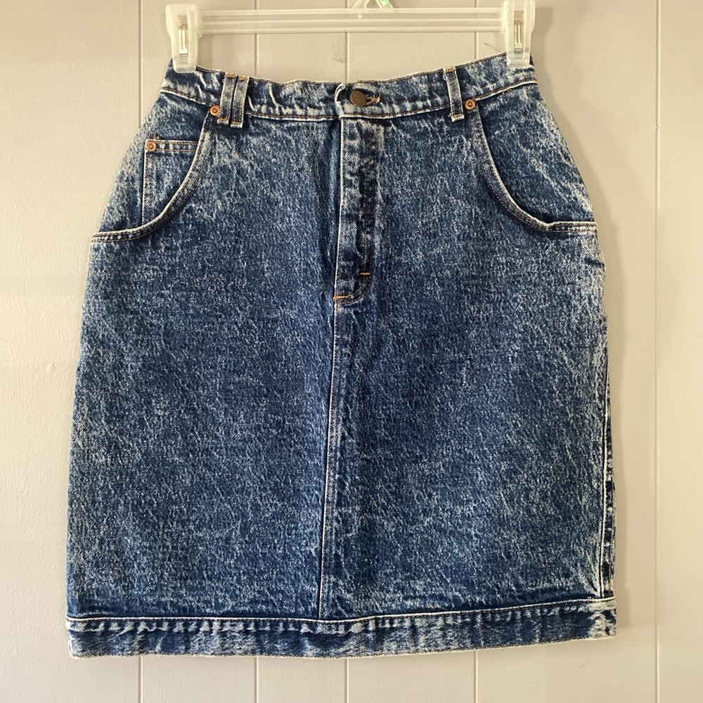 Vintage Acid Wash Denim Skirt
